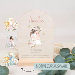 Wooden sign for communion, communion gift, name sign confirmation, communion table decoration, gift communion girl boy