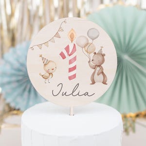 Cake topper dolci animali, decorazione torta animali del bosco, festa a tema animali, topper primo compleanno, cake topper decorazione torta per bambini