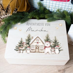 Scatola dell'Avvento personalizzata, calendario dell'Avvento per bambini, calendario dell'Avvento da riempire, scatola dell'Avvento, scatola di legno regalo di Natale