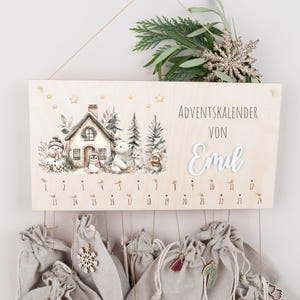 Boho Advent Calendar DIY, Advent Calendar to Fill, Advent Calendar for Kids, Advent Calendar Made of Wood, Countdown Calendar