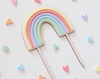 Cake Topper Rainbow en plexiglas acrylique , Cake Plug, Cake Topper Joyeux anniversaire ,