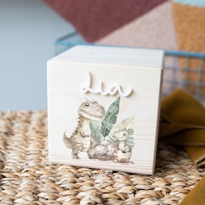 Spardose mit Namen Dino   , Holz Spardose personalisiert , Weihnachtsgeschenk Kinder ,Babygeschenk, Geschenk Taufe Geburtstag ,