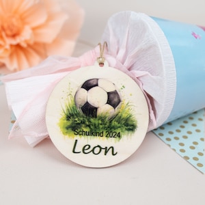 Étiquette de cône d'école personnalisée football, cône d'école, étiquette cadeau, cadeau de scolarisation
