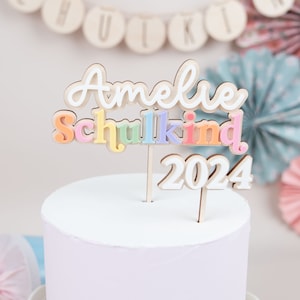 Cake topper personalizzato per l'iscrizione a scuola, cake topper con nome, decorazione torta per bambini in età scolare, regalo per l'iscrizione a scuola, cake topper per l'inizio della scuola