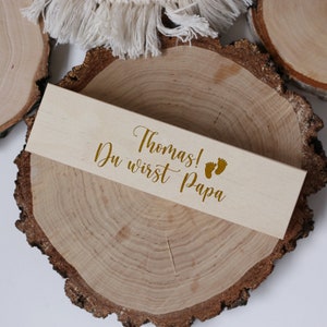 Schwangerschaft verkünden, Box für Schwangerschaftstest, Holzbox für Schwangerschaftstest , Du wirst Papa