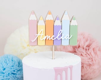 Personalized cake topper for the first day of school, cake topper with name, schoolchild cake decoration, gift for starting school, cake topper for the start of school