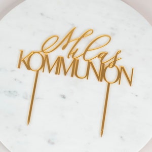 Caketopper mirror acrylic gold communion personalized, cake topper holy communion, cake topper, cake topper image 6