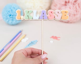 Cake topper for first grade, back-to-school decoration for girls, cake decoration for schoolchildren, acrylic cake topper for boys