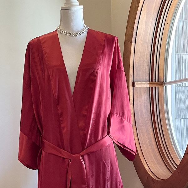 VTG c1980s VICTORIA'S Secret Lingerie/Robe, Berry Red w/Belt, NOS w/tags, Feminine Gift for Her, Retro Lingerie, Bridal/Shower Gift