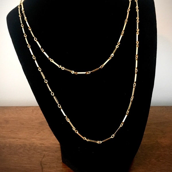 VTG Gold-tone Linked Bars, double-multi-layer Necklace, c1980s classic styling, Retro MCM, Nostalgic style, Bridal Party, Gift for Her