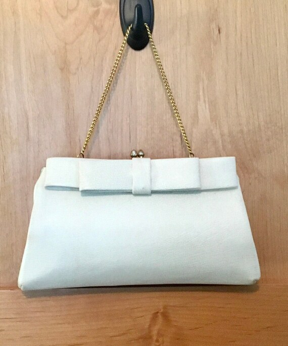 VTG Retro MCM "Jackie Kennedy Era" Cream Clutch Pu