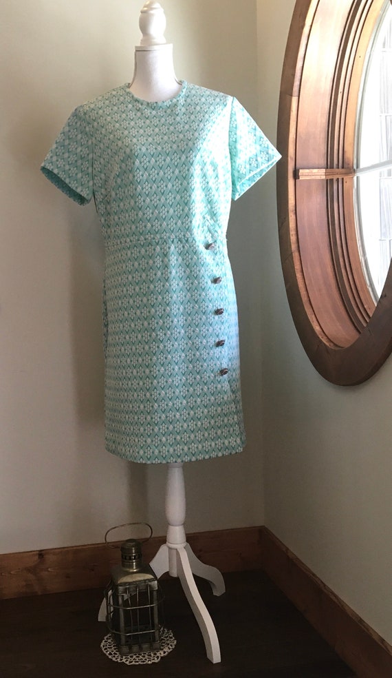 VTG c1950s Mid-Century Knit "Shift" Dress, Retro M