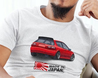 Honda Civic 5 VTEC TYPE-R T-Shirt T-Shirt Japanse Sport Auto T-shirt, JDM Shirt, Cadeau voor Auto Guy, AutoLiefhebber, Auto Liefhebber