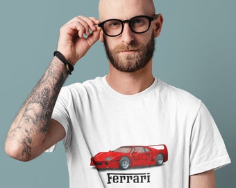 Ferrari F40 Vintage  T-Shirt tee Car Tshirt, Car Guy Gift, Car Lover, Car Enthusiast, Car Fan, Gift for Dad, Petrolhead, Gearhead tee