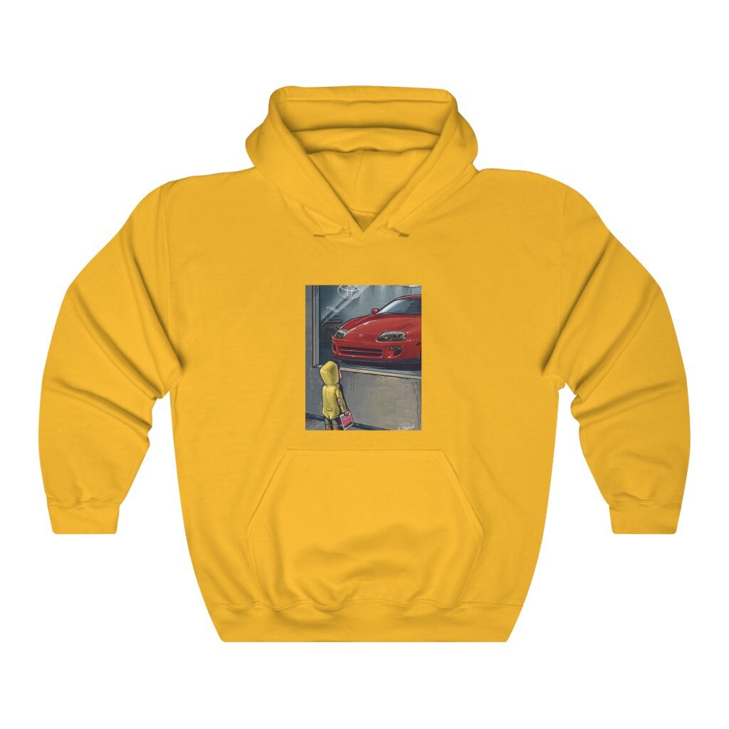 Sudadera The Fan Tee Hombre Diseño Coche Retro 80's | 70% Algodón 30% Poliéster | Capucha Y Bolsillo Canguro