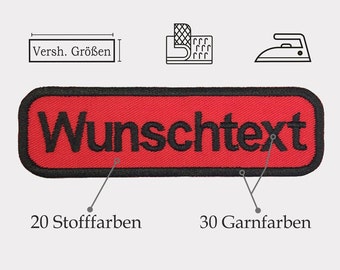 Personalized name tag with custom text / patch / iron-on patch / with Velcro / twill fabric / with rounded corners