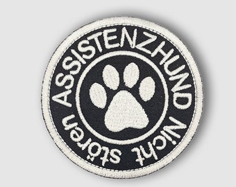 Assistenzhund Nicht stören Bestickt Patch mit Klett / Schwarz / Weiß