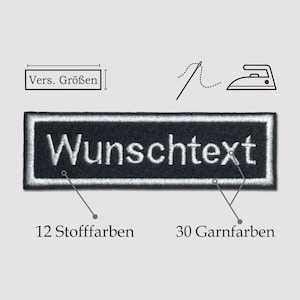 Name tag embroidered with desired text / patch / iron-on / felt fabric / embroidered