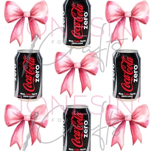 Coke Zero-inspirerade rosetter PNG: Coquette Pink Sublimation Design (digital fil)