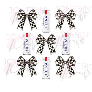 Michelob Ultra Inspired Beer Can PNG for sublimation / DTF checkered / digital file