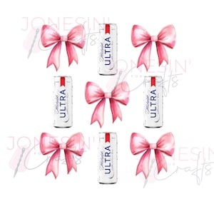 Michelob Ultra Inspired Beer Can PNG for sublimation / DTF coquette pink / digital file