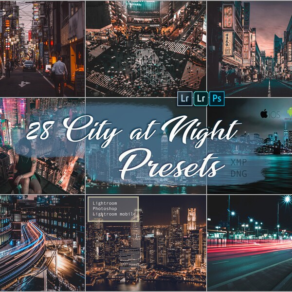 28 Lightroom mobile Presets City at Night - for Photographer / Blogger / Influencer / Instagram / Portrait - XMP / DNG