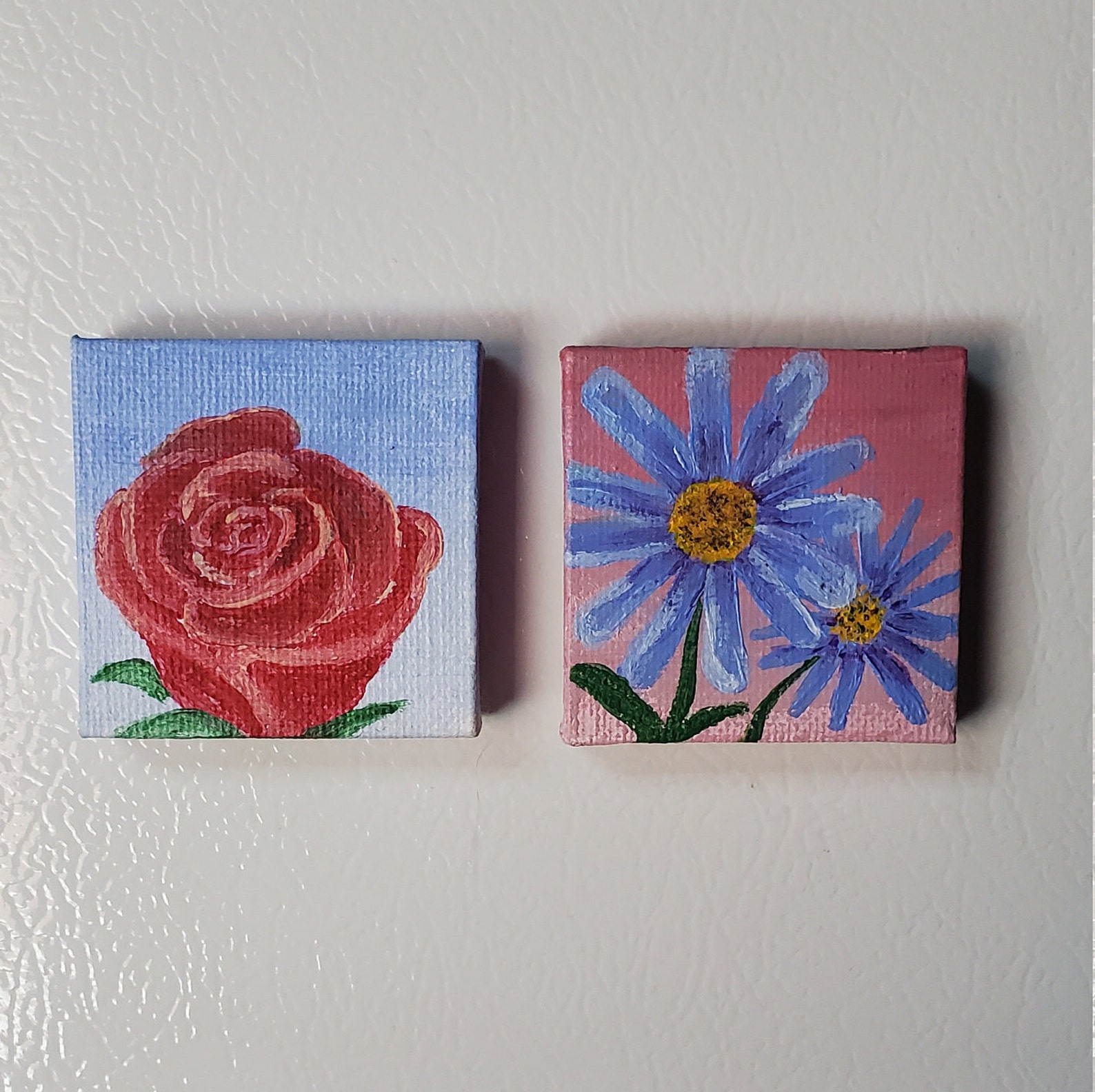 2 Set of Flower Fridge Etsy