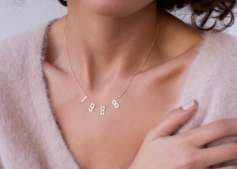 Personalized year necklace Clearance