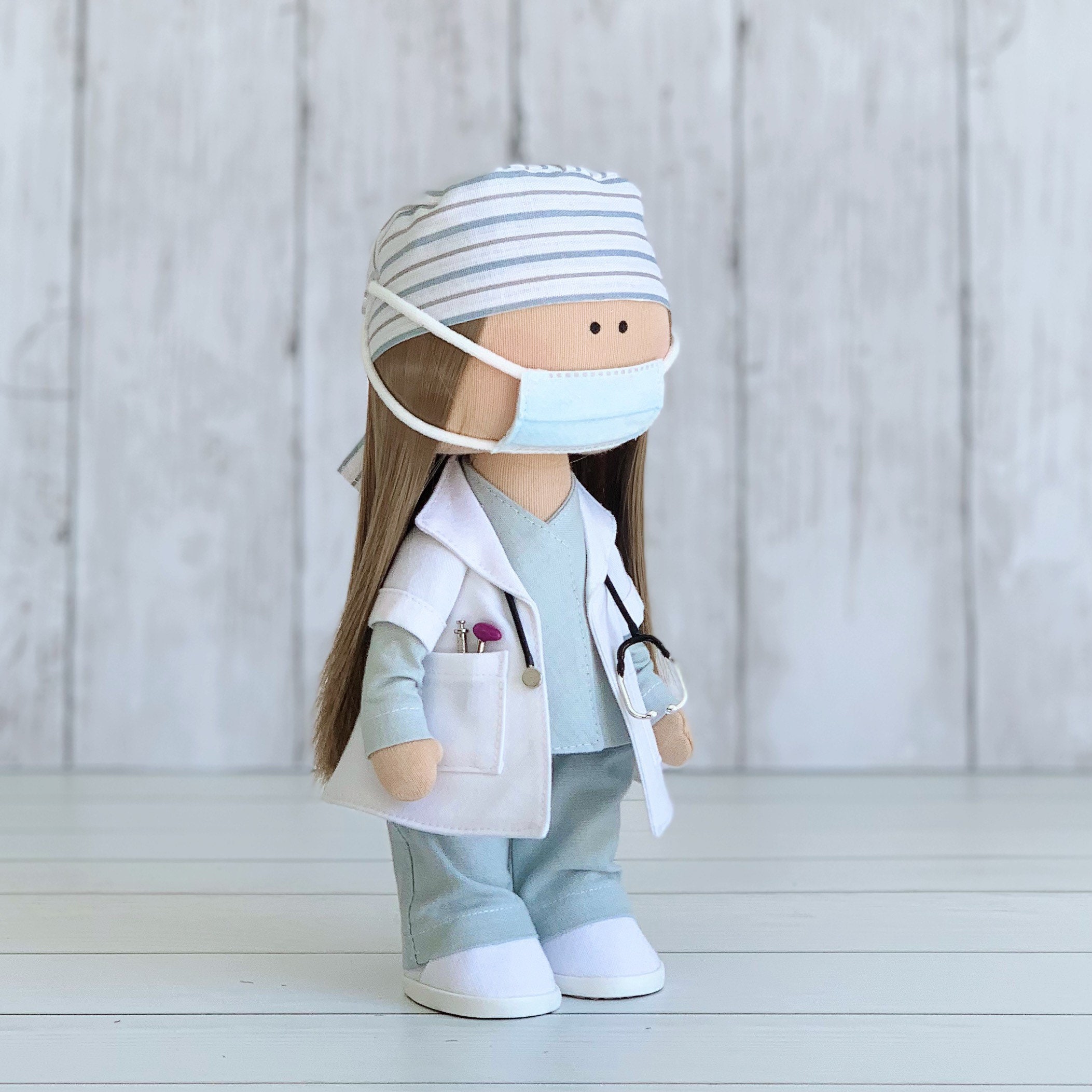 Enfermera Muñeca Trabajador Médico Muñeca Doctor Muñeca Hecha Etsy México