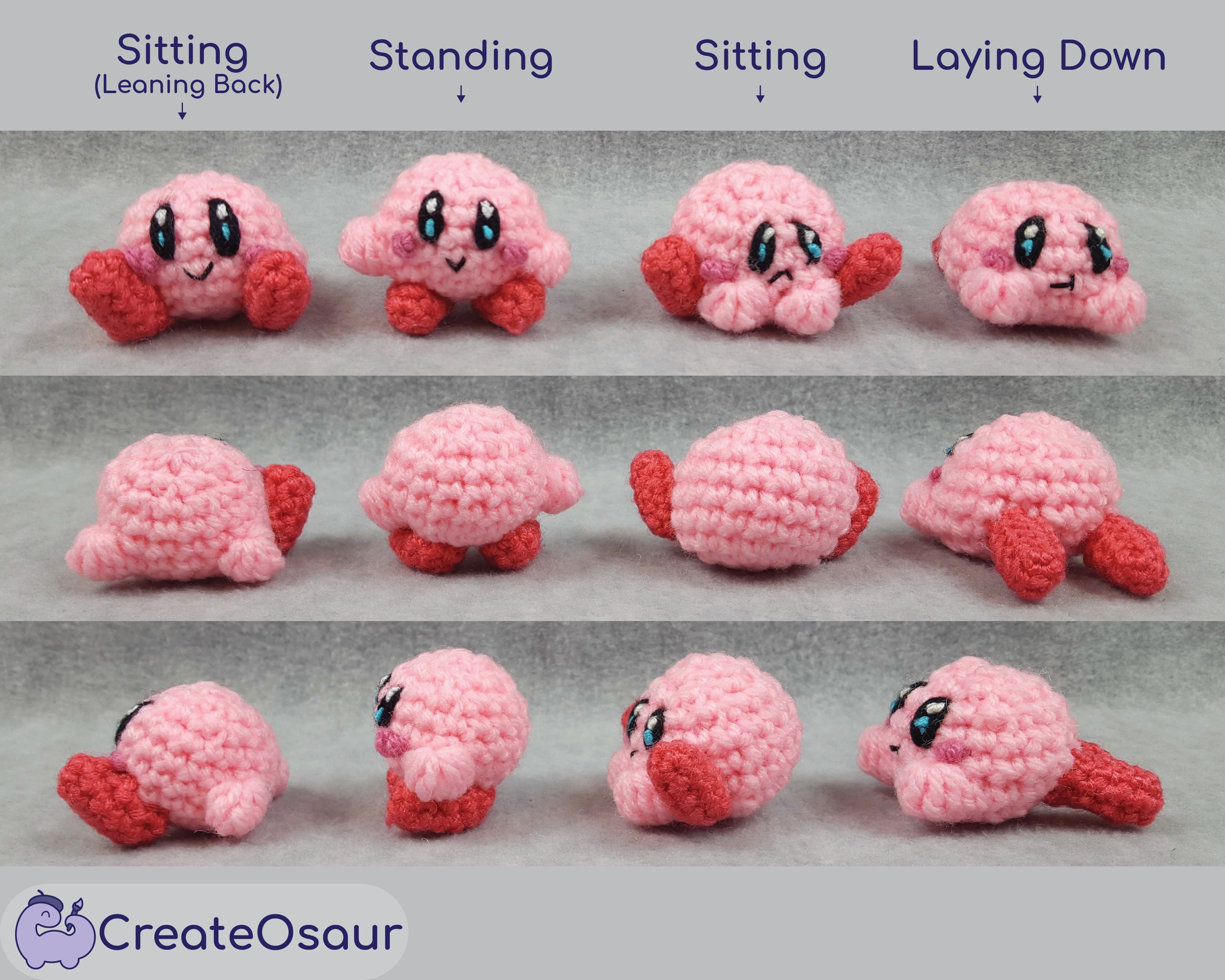 Mini Kirby Crochet/knit Plush Amigurumi Etsy
