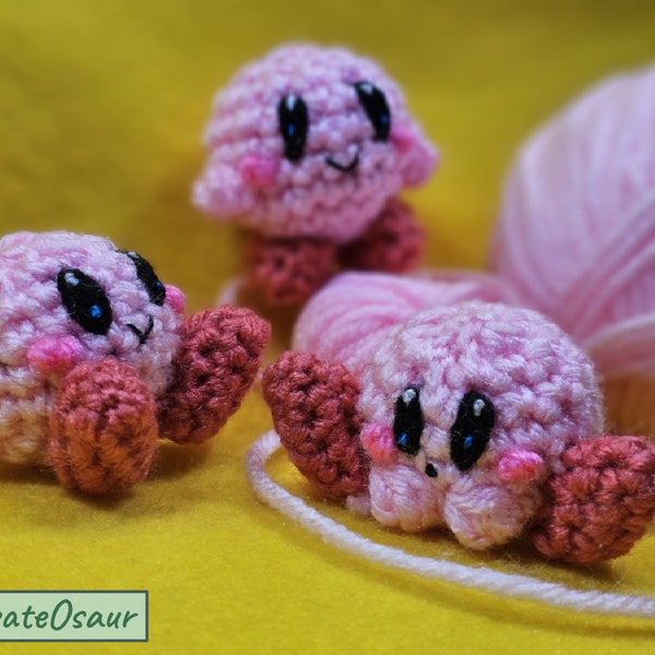 Mini Kirby - Crochet/Knit Plush Amigurumi