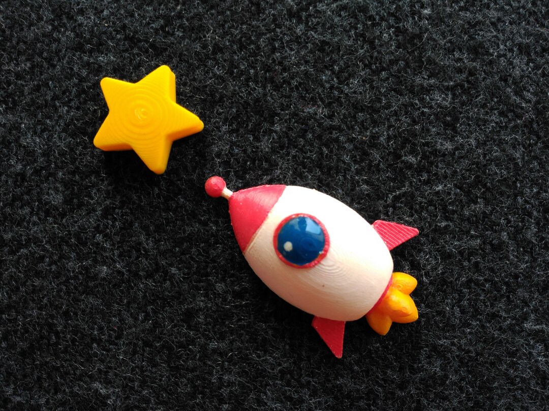 Rocket Pin Set 3D Printed Brooche - Etsy