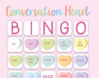 Valentine's Day Conversation Heart Bingo