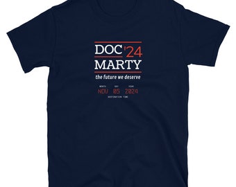 Doc Marty 2024 Terug naar de toekomst Unisex T-shirt met korte mouwen, jaren '80