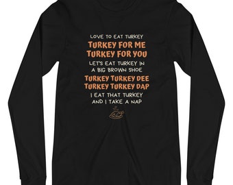 Piosenka o Święcie Dziękczynienia Adam Sandler SNL Turkey Song Unisex Koszulka z długim rękawem Damska Męska