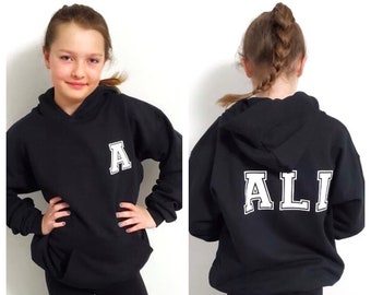Kids VARSITY NAME Hoodie in Black - Toddler to Youth - Family outfit - Sweater