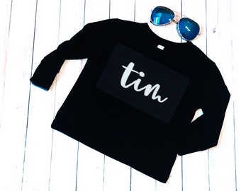 Toddler NO BOX Collection NAME Long Sleeve Tee in Black or Grey