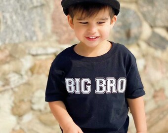 Big/Lil BRO/SIS Varsity Tee in Black / Big Brother / Little Brother / Big Bro / Lil Bro / Big Sis / Lil Sis / Sibling T-shirt / Kids T-shirt