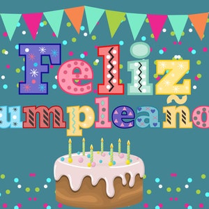 Feliz Cumpleanos Birthday Card Digital Editable Template With Instant ...