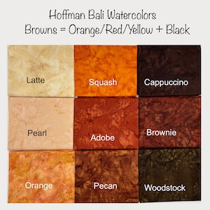 BROWN Group Bali Watercolors by Hoffman, Fabric, dyed, batik, Style 1895