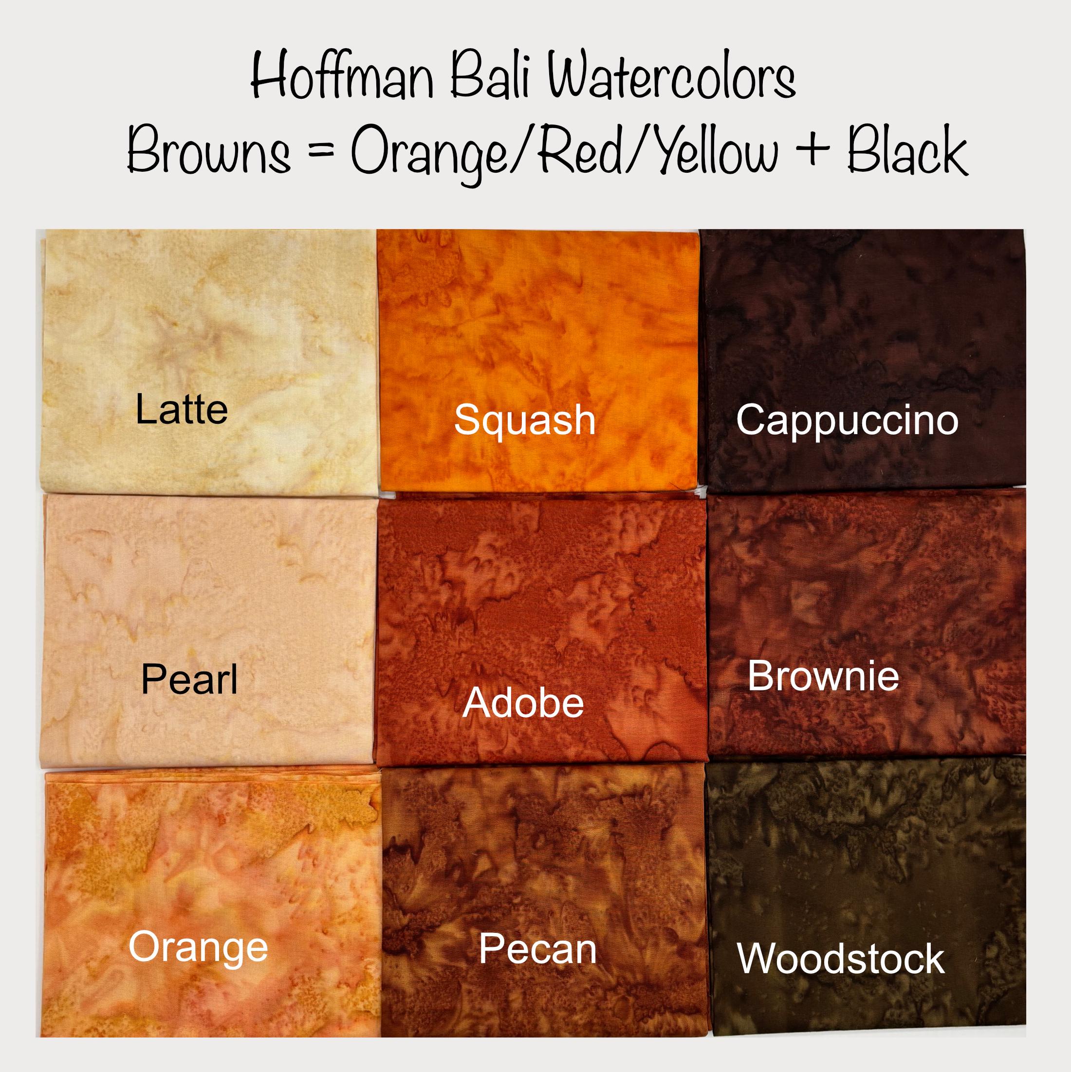 BROWN Group Bali Watercolors by Hoffman, Fabric, dyed, batik, Style 1895