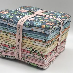 GARDEN PARTY, Fat Quarter Bundle, 21 pieces, 5.25 yards, by Sheri McCulley, Poppie Cotton, cotton, quilting