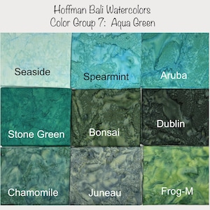AQUA GREEN Color Group, Bali Watercolors by Hoffman