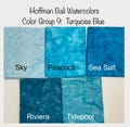 TURQUOISE BLUE Color Group, Bali Watercolors by Hoffman