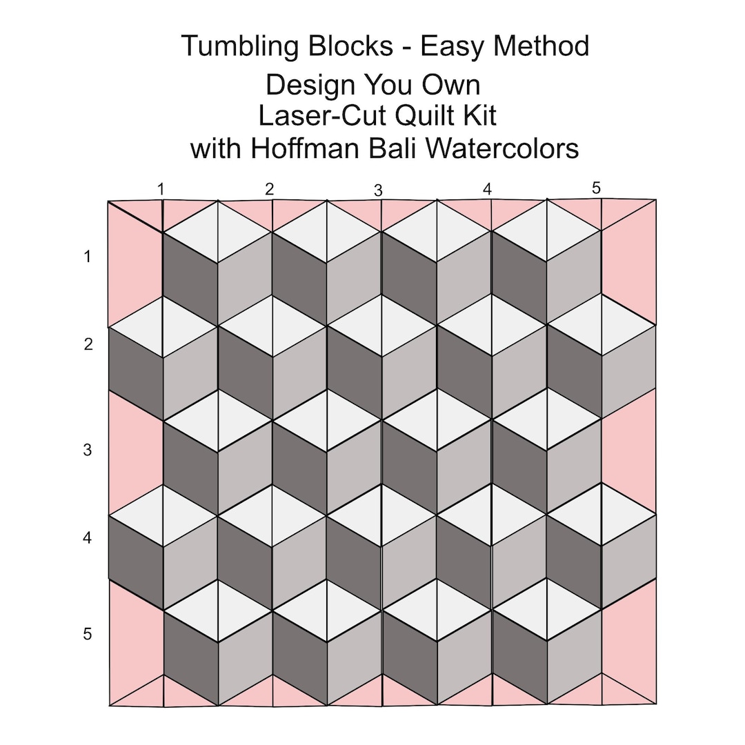 Tumbling Block Methods TUMBLING BLOCKS Easy Method - Laser Cut Quilt Kits: Hoffman Bali ...