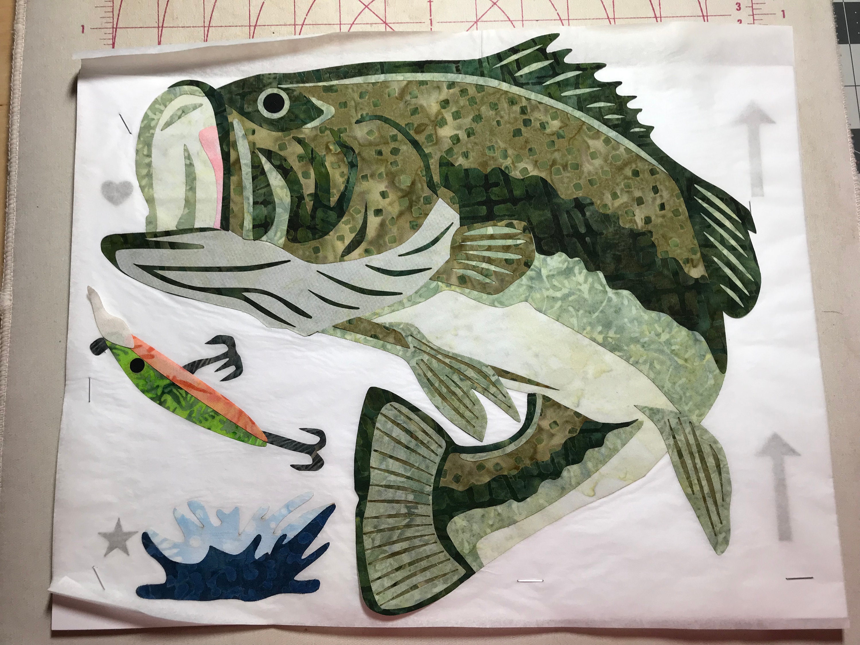 Largemouth Bass Quilt Kit and Appliqué Designs several kit Etsy