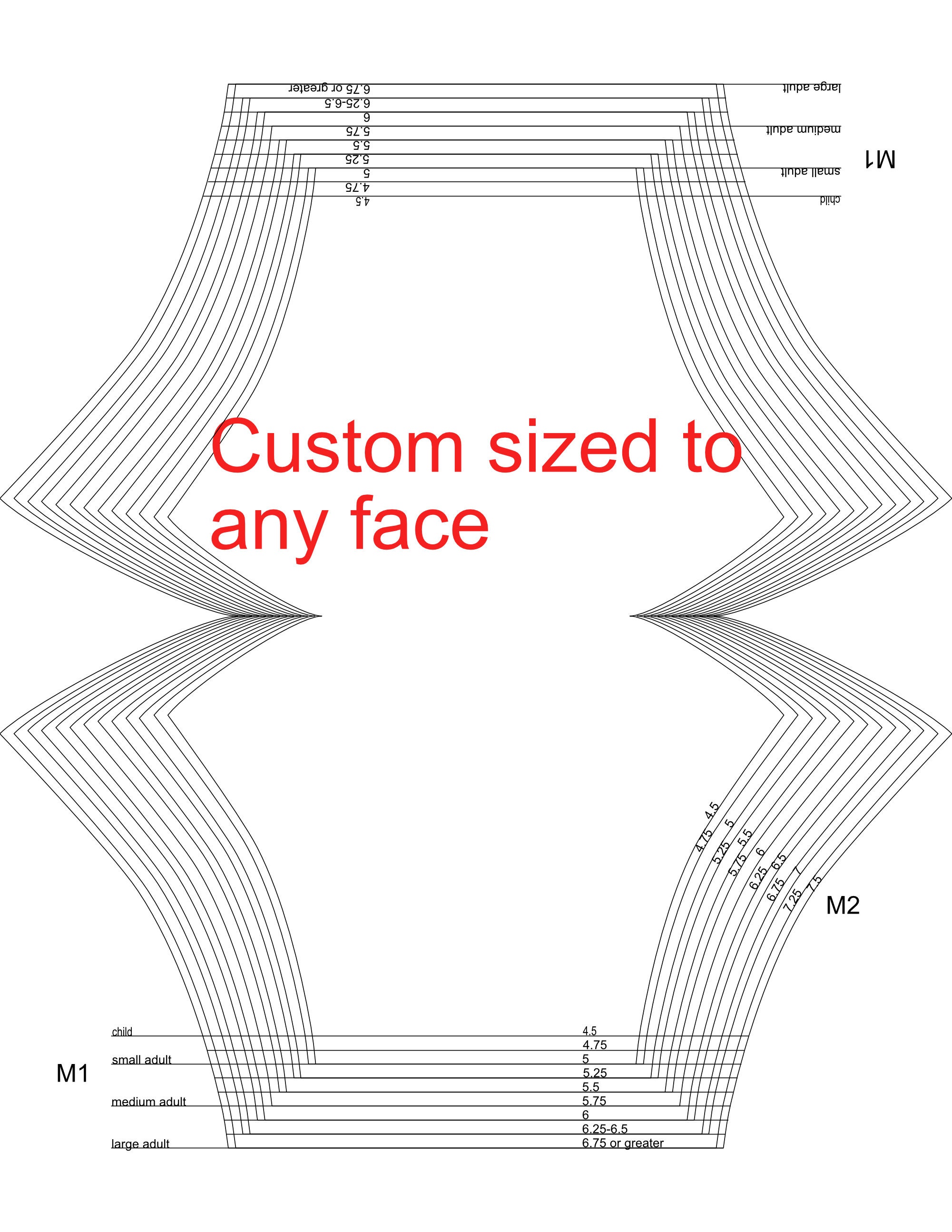 Download Face mask paper pattern and SVG Cut file for Cricut, DIY ...