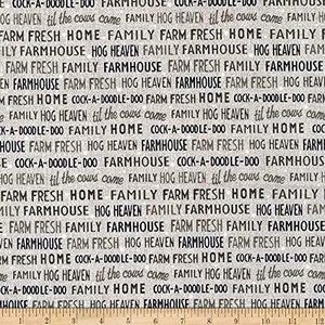 Farm Fresh Words, GRAY, Benartex, words, farm