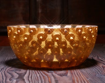 unique bowl made of cork and resin