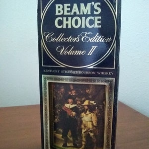 Jim Beam Kentucky Bourbon Whiskey Decanter - Collector&#39;s Renaissance Rembrandt&#39;s Night Watch, Produced In 1967 with Original Box + FREE SHIP